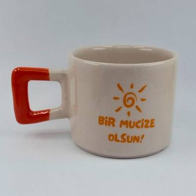 Bİ MUCİZE OLSUN-KARE KUPA - TURUNCU SAP - 1