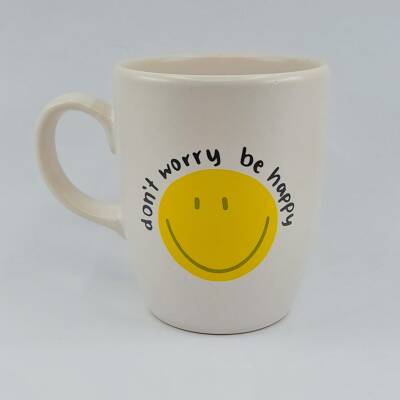 DONT WORRY BE HAPPY - OVAL KUPA - TRANSPARAN SAP - 1