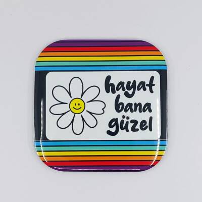 HAYAT BANA GÜZEL-PARLAK BARDAK ALTLIĞI - TEKLİ - 1