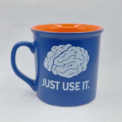 JUST USE IT-İDA KUPA - MAVİ SAP MAVİ GÖVDE TURUNCU İÇ - 1