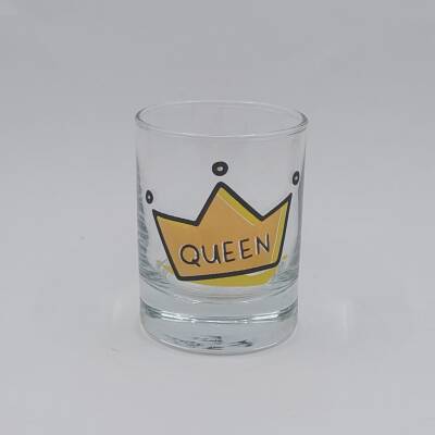 QUEEN- TAÇLI-SHOT BARDAĞI - ŞEFFAF - 1