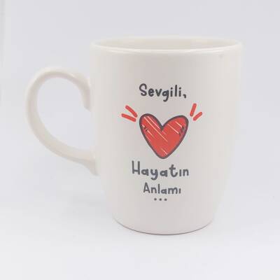 SEVGİLİ; HAYATIN ANLAMI - OVAL KUPA - TRANSPARAN SAP - 1